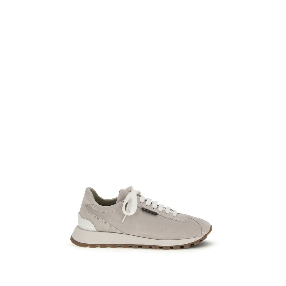 Gray Calf Leather Bos Taurus Chunky Sneakers