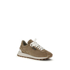 Beige Calf Leather Bos Taurus Platform Sneakers