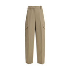 Beige Cotton Cargo Pants