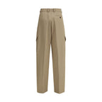 Beige Cotton Cargo Pants