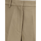Beige Cotton Cargo Pants