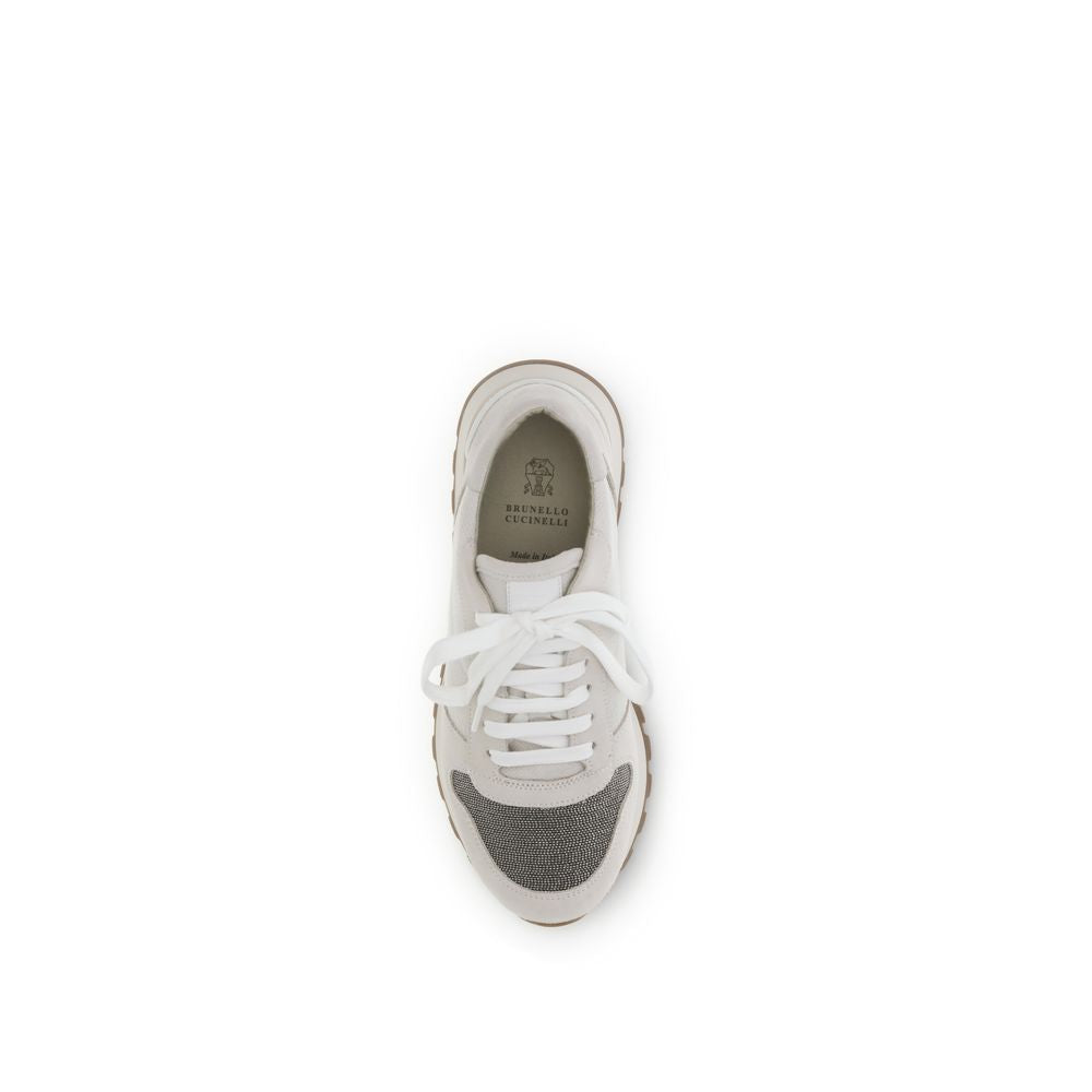 Gray Cotton Athletic Sneakers