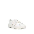 White Leather Low Top Sneakers