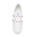 White Leather Low Top Sneakers