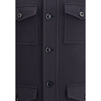 Blue Fleece Wool Coat