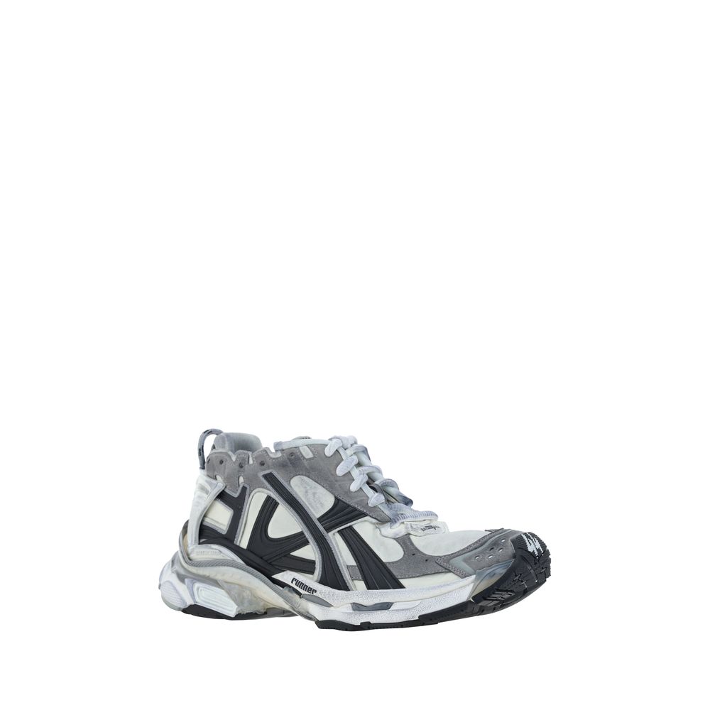 Gray Polyurethane Athletic Sneakers