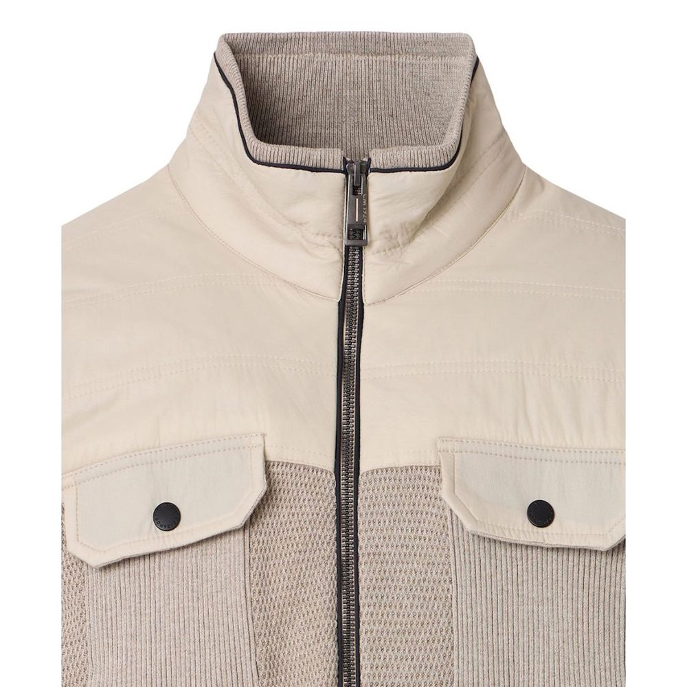 Beige Virgin Wool Full-Length Jacket
