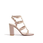 Beige Calfskin Strap-On Sandals