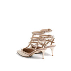 Beige Calfskin High Heel Pumps
