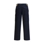 Blue Cotton Cargo Pants