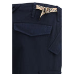 Blue Cotton Cargo Pants