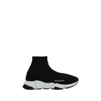 Black Polyester Athletic Sneakers