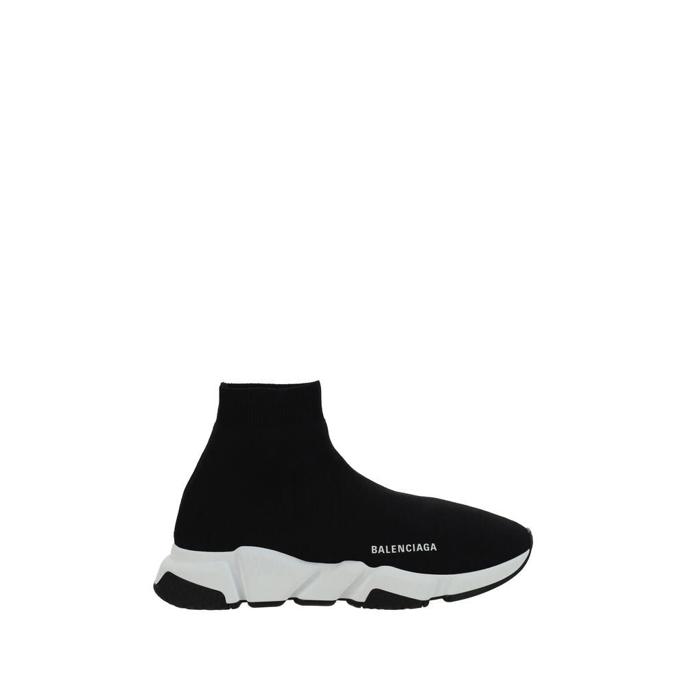 Black Polyester Athletic Sneakers