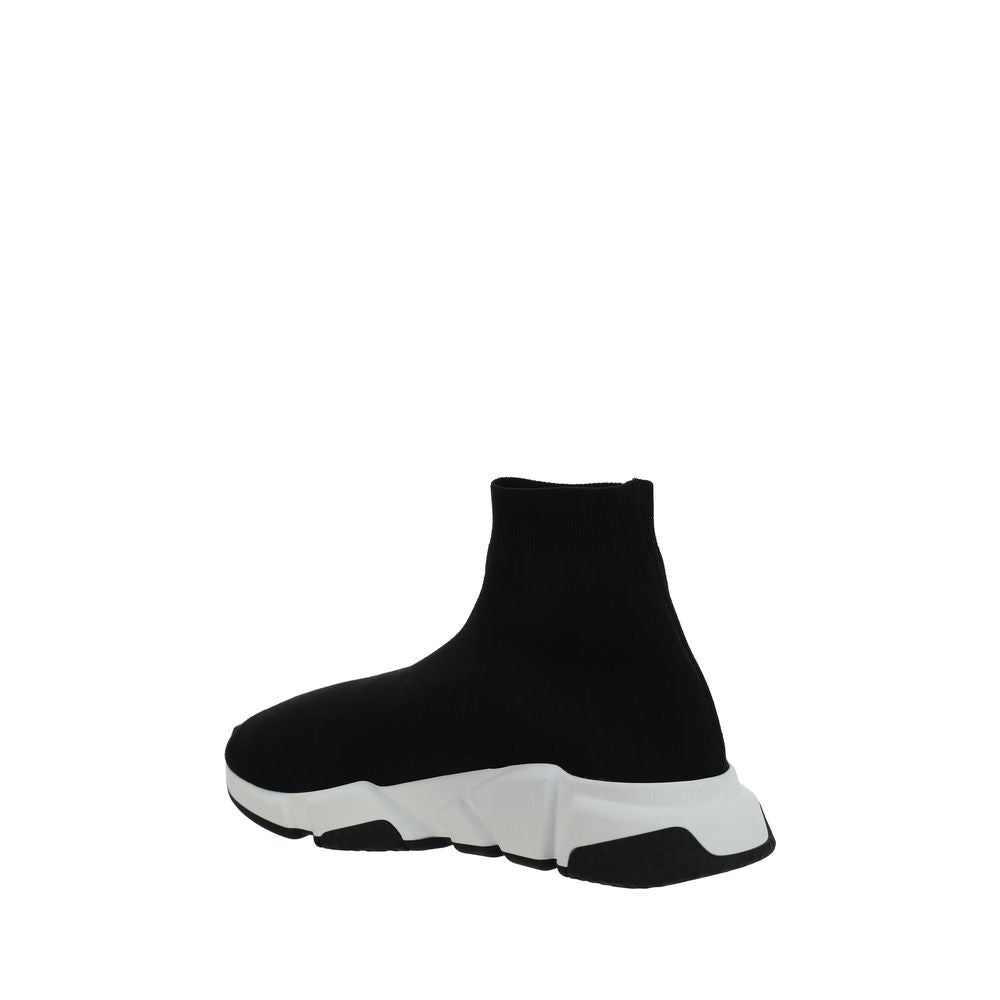 Black Polyester Athletic Sneakers