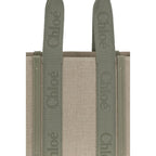 Beige Linen Shoulder Bag
