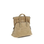 Beige Calf Leather Bos Taurus Shoulder Bag