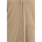 Beige Fleece Wool Cardigan