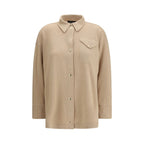 Beige Fleece Wool Dress Shirt