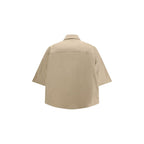 Beige Cotton Shortsleeve Shirt