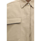 Beige Cotton Shortsleeve Shirt