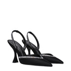 Black Satin Stiletto Heel Sandals
