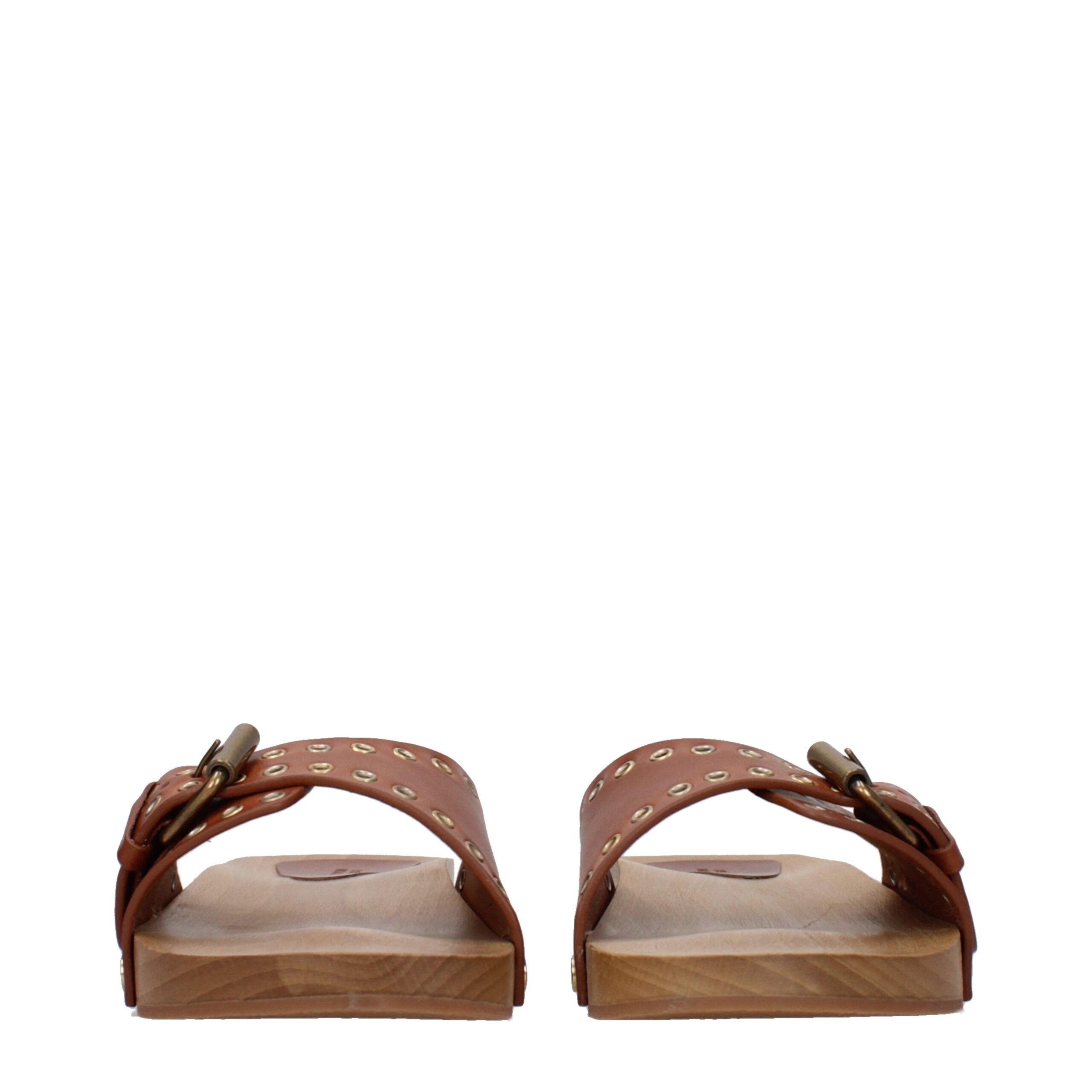 Brown Leather Slippers