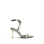 Gold Calf Leather Bos Taurus Stiletto Heel Sandals