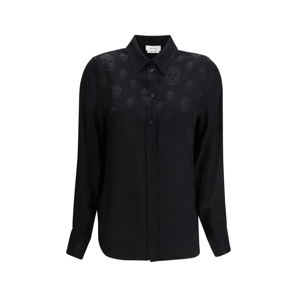Black Viscose Pattern Shirt
