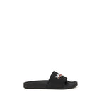 Black Polyurethane Sandals