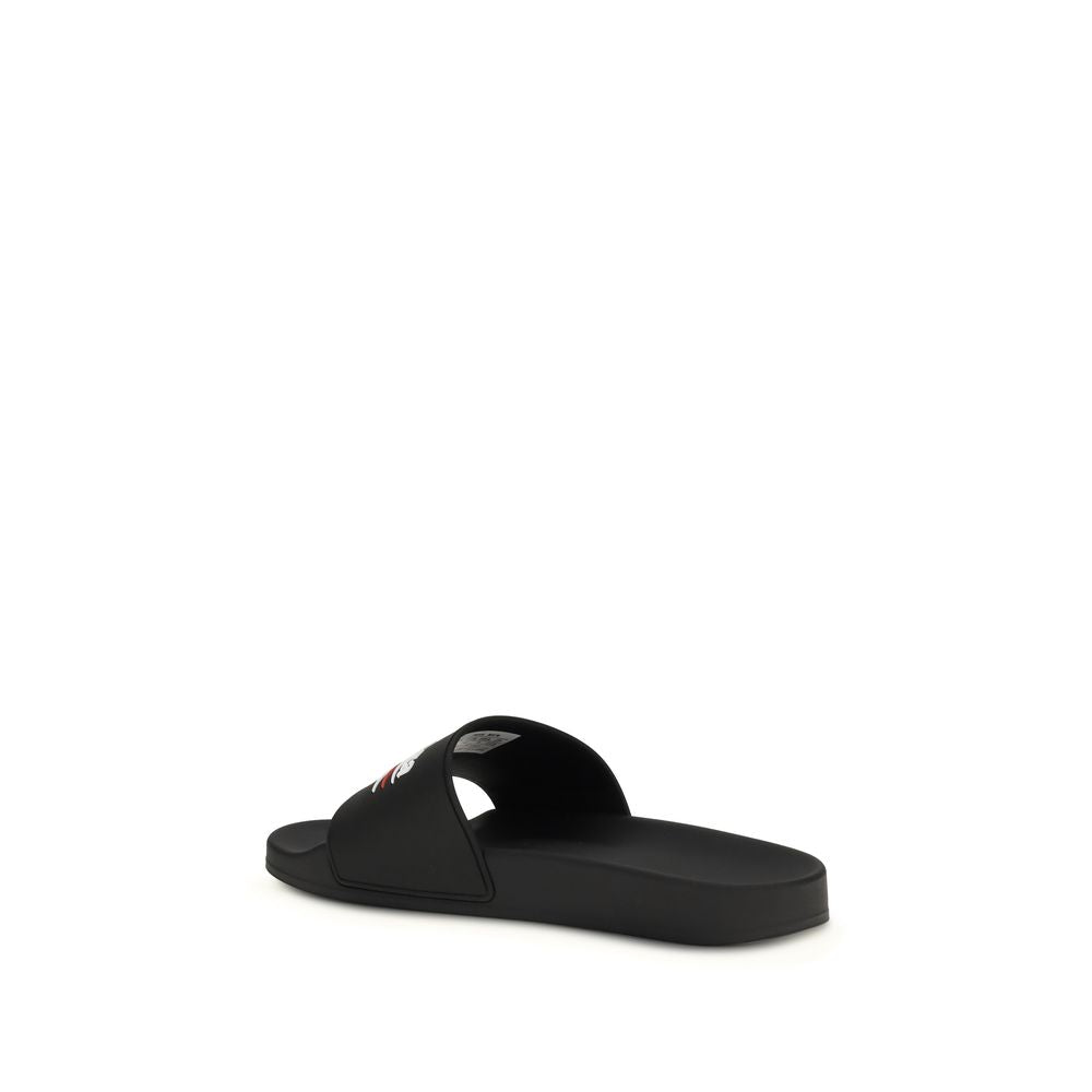 Black Polyurethane Sandals