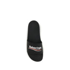 Black Polyurethane Sandals
