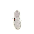 White Cotton Low Top Sneakers