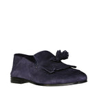 Blue Calfskin Slip-On Loafers
