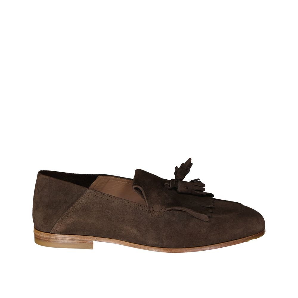 Brown Calfskin Slip-On Loafers