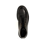 Black Calfskin Lace-Up Boots