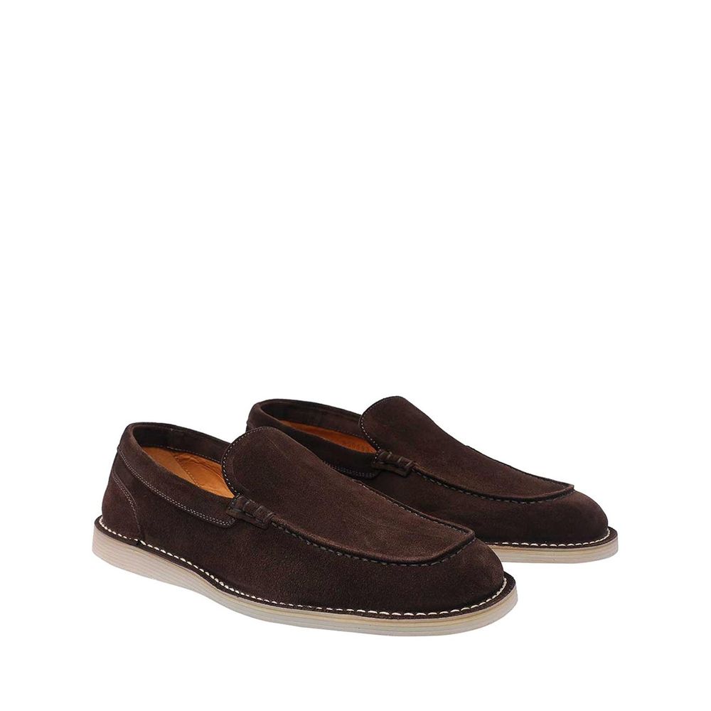 Brown Calfskin Slip-On Loafers