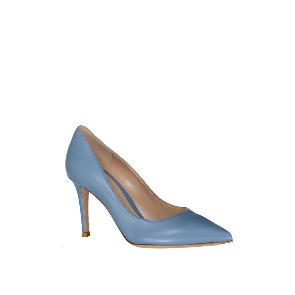 Blue Leather Pumps