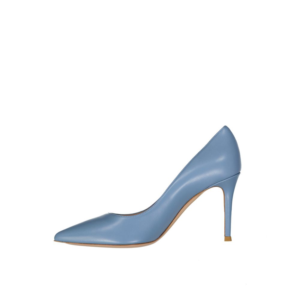 Blue Leather Pumps