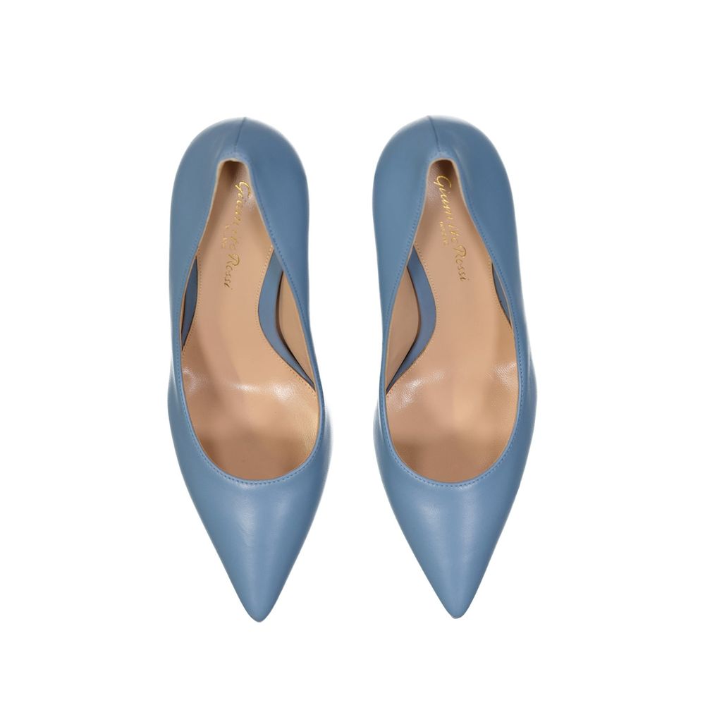Blue Leather Pumps