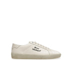 White Canvas Low Top Sneakers