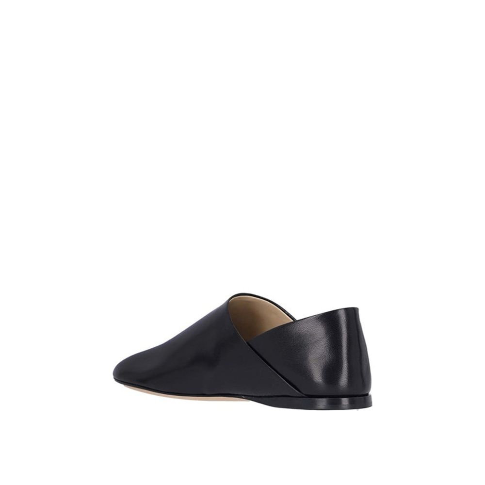 Black Lamb Leather Slip-On Loafers