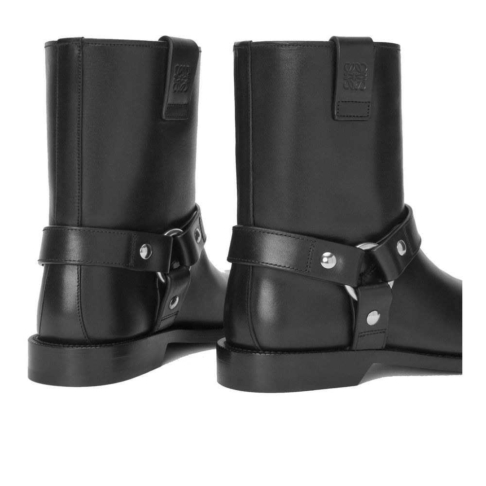 Black Calfskin Ankle Boots