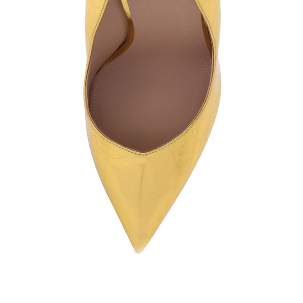 Gold Calfskin Pumps