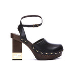 Black Calfskin Clogs
