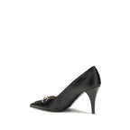 Black Calf Leather Bos Taurus Mid Heel Pumps