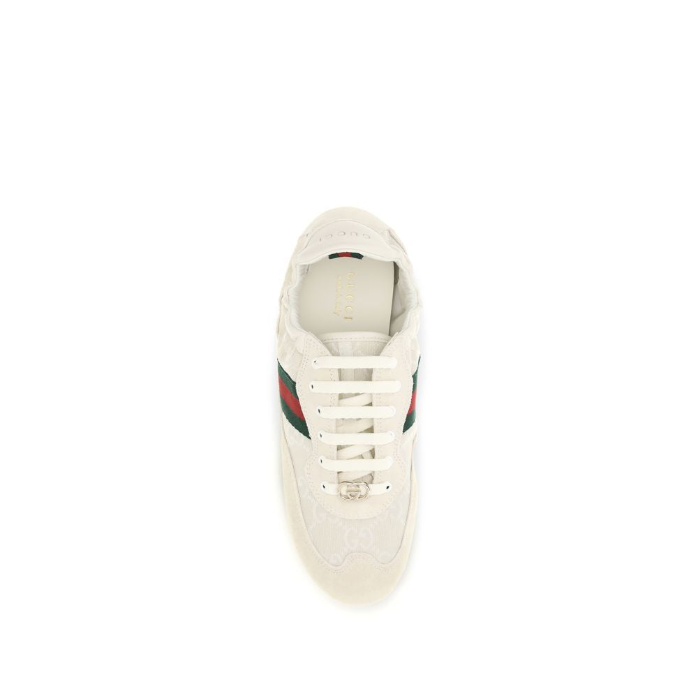 Beige Calf Leather Bos Taurus Low Top Sneakers