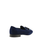 Blue Leather Slip-On Loafers