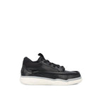 Black Lamb Leather Low Top Sneakers