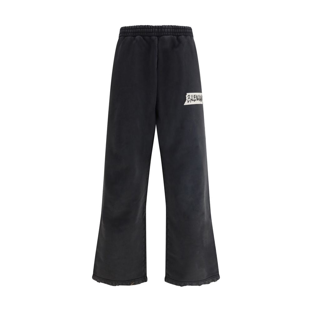 Black Cotton Casual Pants