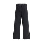 Black Cotton Casual Pants